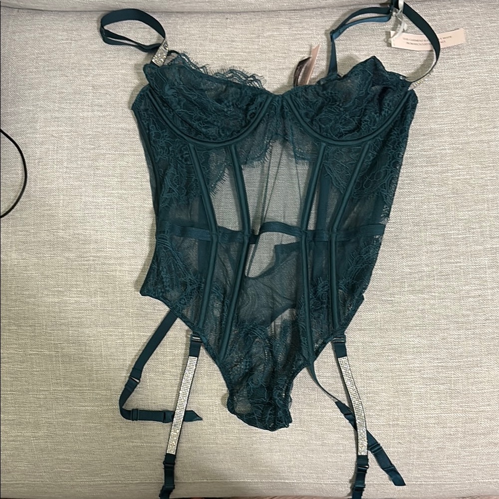 Victoria's Secret Green Lace body suit